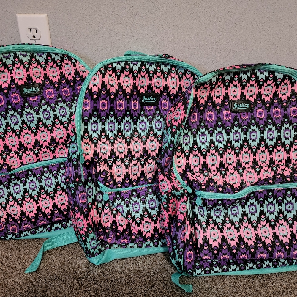 3 NWT Justice backpacks
